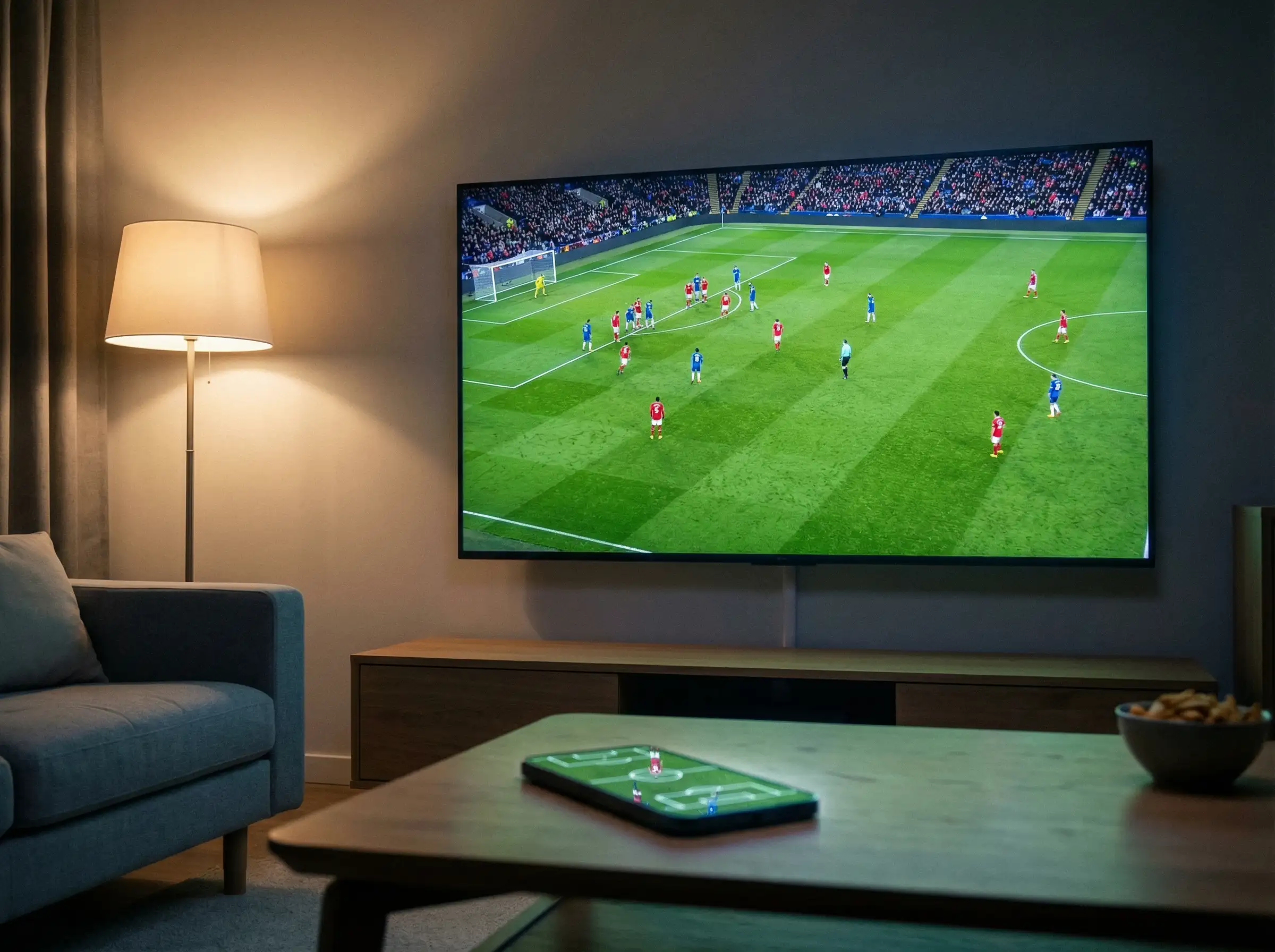 Marcador en vivo de un partido de la Serie A en una pantalla de televisión